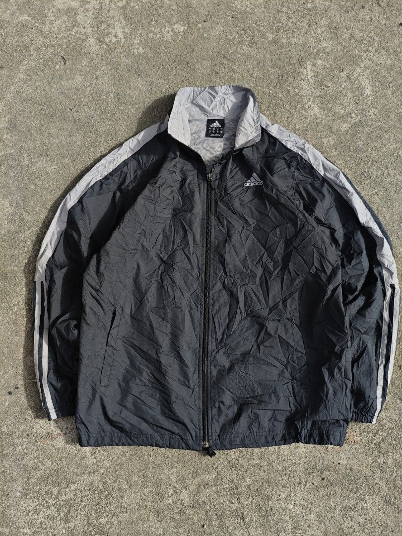 ADIDAS MESH LINED BLACK GRAYWINDBREAKER (Category: Coats, Jackets and Outerwear) located in Cavite. Submitted by grailedthings_ (Listing ID 1414140623, Image 1). Description: ADIDAS MESH LINED BLACK GRAYWINDBREAKER 22 x 27 EXCELLENT CONDITION NO ISSUE.