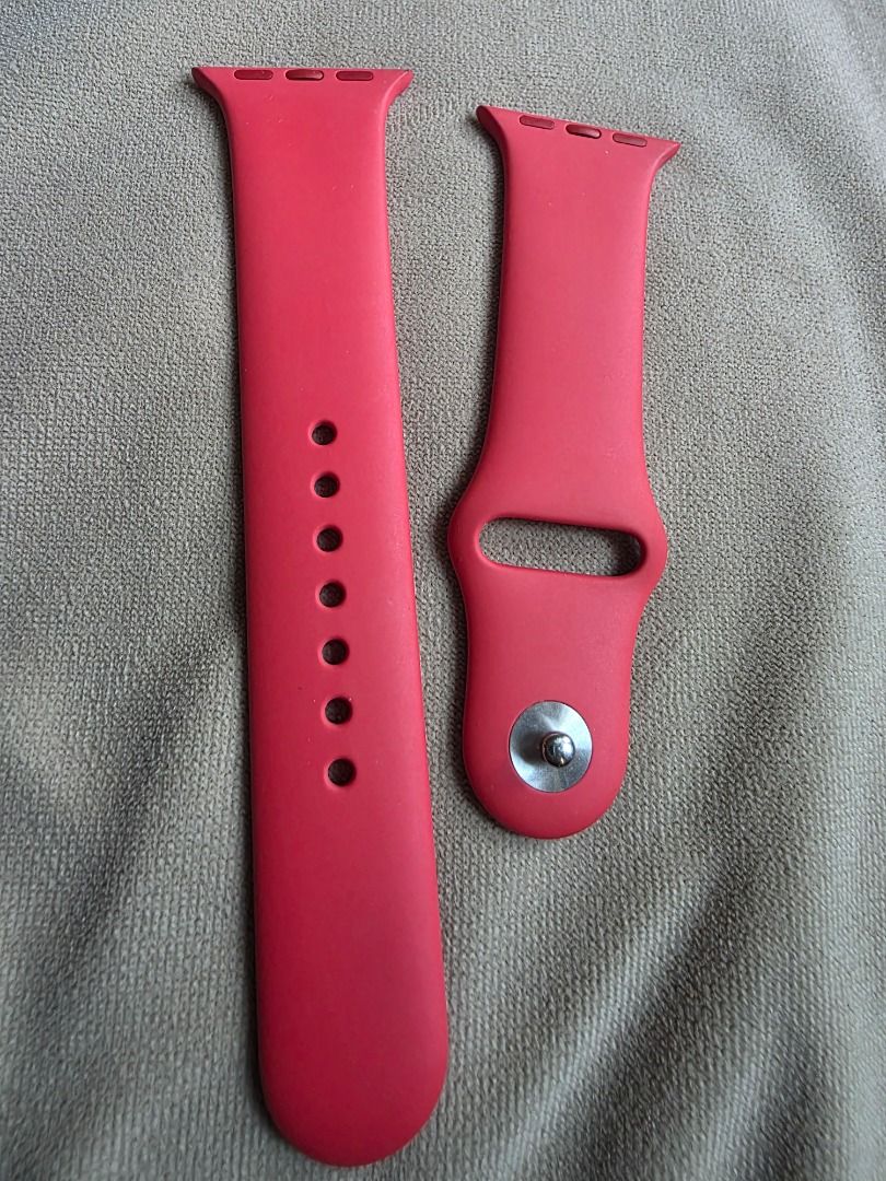 Apple Watch Band - 40mm M/L Red (Category: Wearables & Smart Watches) located in Davao. Submitted by akvtOS (Listing ID 1414092255, Image 3). Description: - Genuine Apple Watch band - Color: Red - Size: 40mm - Band Size: M/L - Includes product marking - Easy attachment with pin - Adjustable size with multiple holes 2pcs set only ( M/L ) never been used 1---.