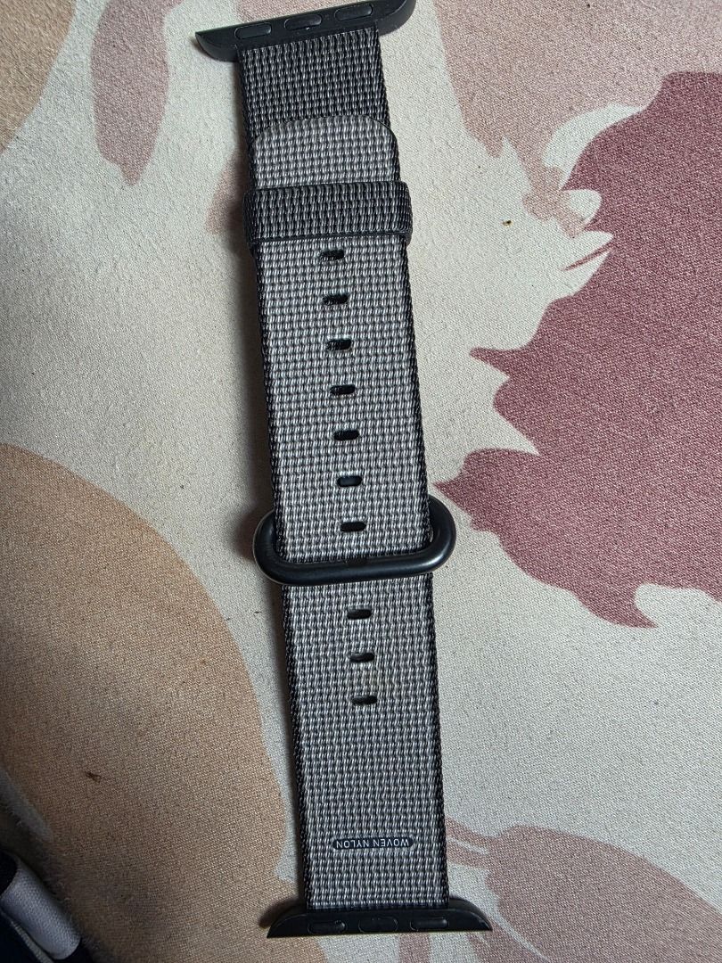 Apple Watch Sport woven Band (Category: Wearables & Smart Watches) located in Davao. Submitted by akvtOS (Listing ID 1414101342, Image 2). Description: - Apple Watch Sport Loop Band - Gray and black woven design - Black buckle and connectors - Comfortable and durable - Standard size - Compatible with various Apple Watch models - "Assembled in China" marked 38mm but compatible to newer apple watch.. 1----.
