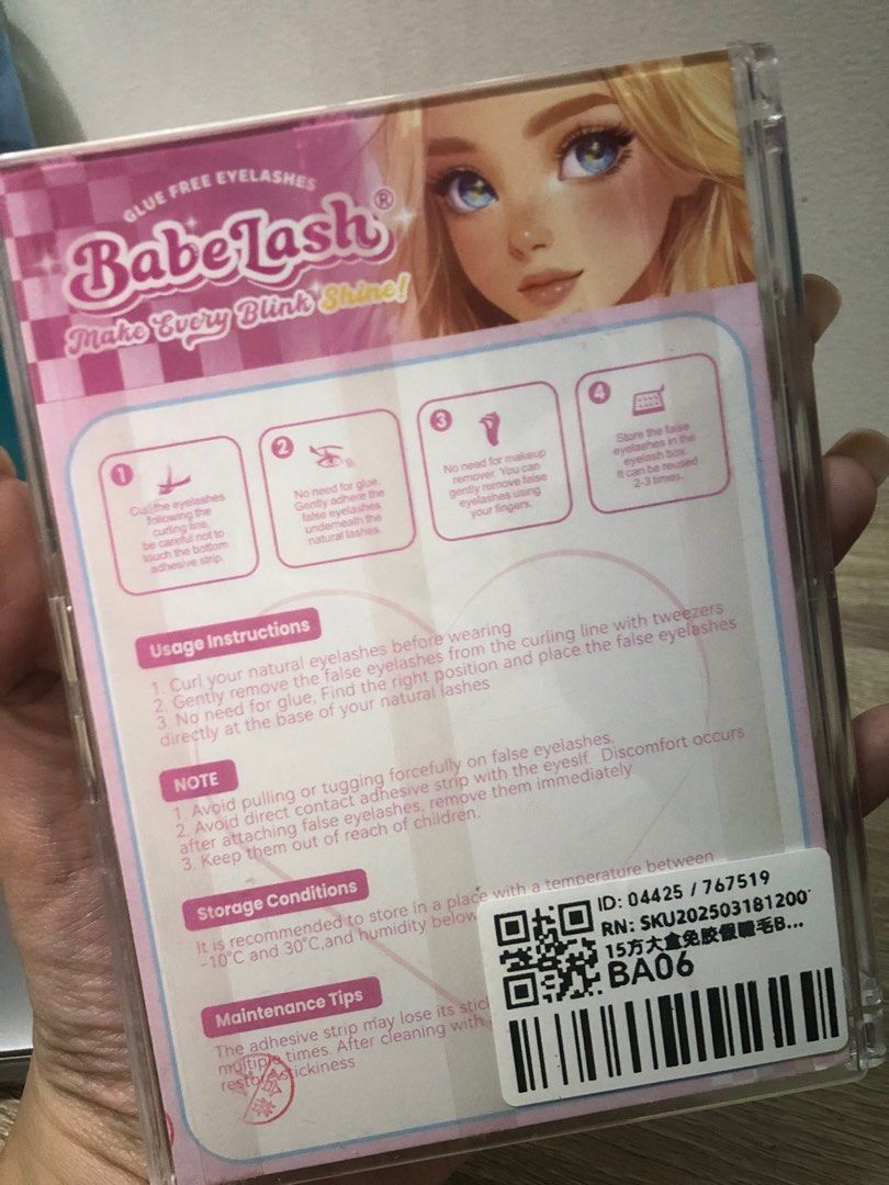 Babe Lash Glue Free Eyelashes (Category: Makeup) located in Makati City. Submitted by danittt (Listing ID 1414218872, Image 2). Description: 199 only.