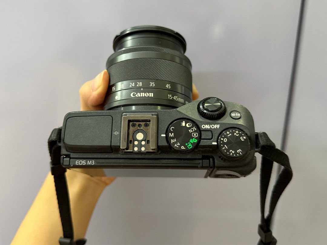 Canon EOS M3 Mirrorless Camera with Lens (Category: Cameras) located in Makati City. Submitted by lovedby.kk (Listing ID 1414117200, Image 2). Description: - Body with lens in photo - Comes with Canon strap.