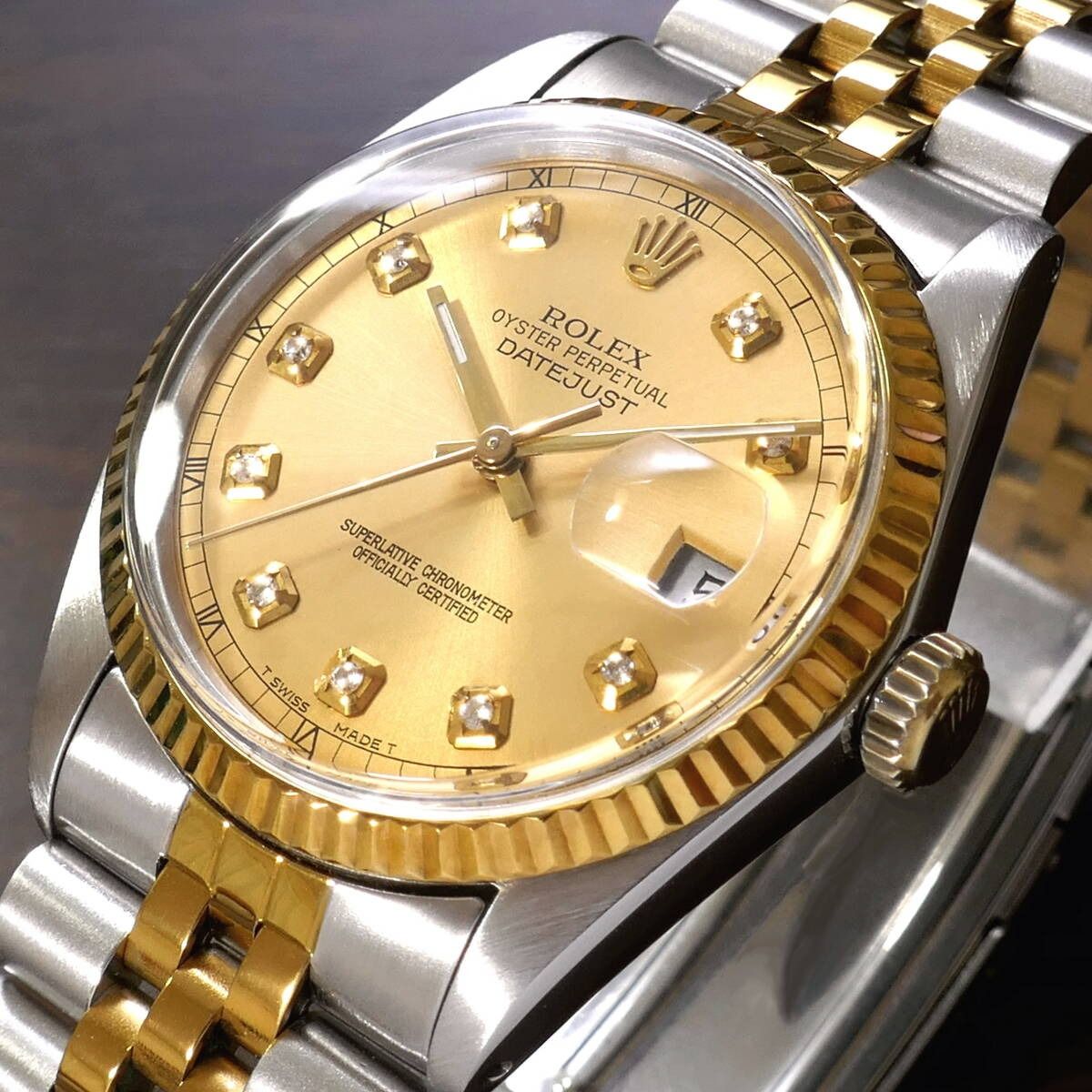 Dead S-grade, superb condition! Overhauled! ROLEX Datejust 10-point ...