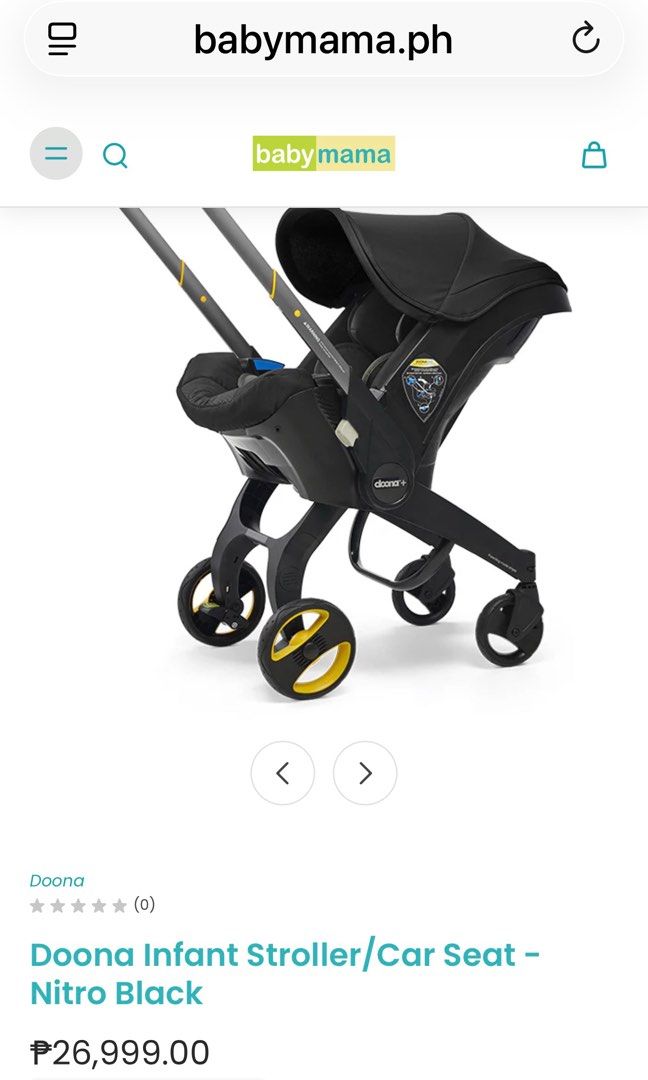 Doona Infant Stroller/Car Seat - Nitro Black (Category: Strollers) located in Marikina City. Submitted by ninscan (Listing ID 1414093965, Image 1). Description: - Doona Infant Stroller/Car Seat in Nitro Black - Black seat with canopy - Five-point harness for safety - Easy to maneuver with handle and wheels - Doona logo visible - Minimal use only for 4 months - Reason for selling: family moving to US and will not bring this stroller, purchased las