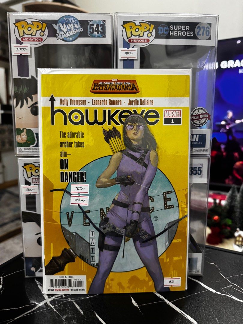Hawkeye Halloween Comic Book Extravaganza #1 (Category: Comics & Manga) located in Pateros City. Submitted by lacasadekartonph (Listing ID 1414130952, Image 1). Description: - Hawkeye Halloween Comic Book Extravaganza #1 - Featuring Kelly Thompson, Leonardo Romero, and Jordie Bellaire - Cover art: Hawkeye with bow and arrow - Protected in a sleeve - Price: 150 PHP.