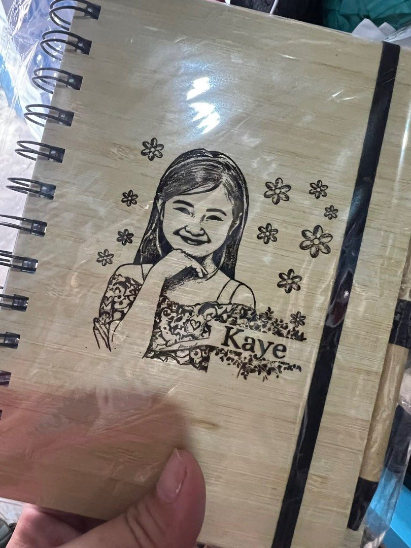 Hi Friends! Customized Wooden Notebook (Category: Stationery & School Supplies) located in Caloocan City. Submitted by B.DeclutteRED (Listing ID 1414211147, Image 2). Description: Customized Notebook 🤍 Pwede pang give away and pang gift super cuteee!! 300 each only!! if 10pcs up 280 nalanggg hihi.