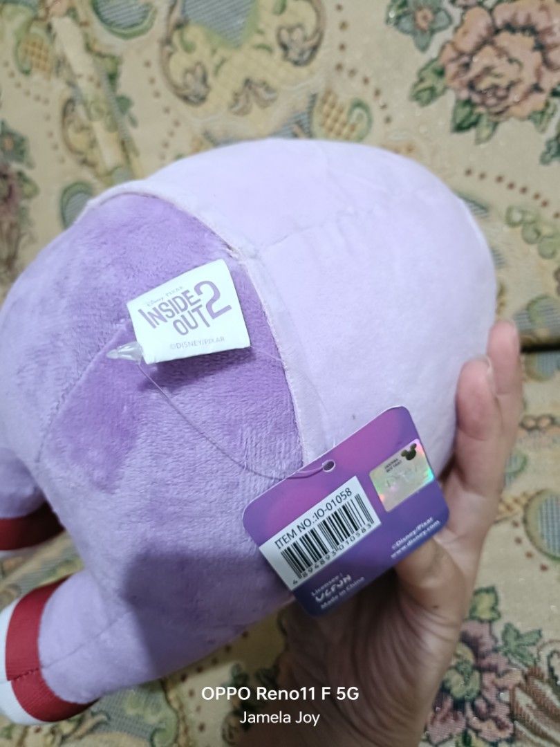 Inside Out 2 Embarassment Plush Toy (Category: Plushies & Soft Toys) located in Baguio. Submitted by jamela.joy.shoppe15 (Listing ID 1414245301, Image 2). Description: - Official Inside Out 2 plush toy - Features Embarassment in his iconic purple outfit and red shoes - Soft and huggable design - Includes original tag - Perfect for fans of the movie!.