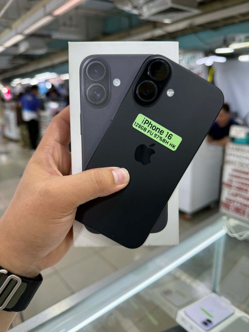 Iphone 16 128GB 97BH HK variant Openline with box no issues (Category: iPhone 16 Series) located in San Juan City. Submitted by najihahtelecomshop2018 (Listing ID 1414225946, Image 1). Description: Legit Store | Original unit FOR SALE | TRADE / SWAP ▫️INSTALLMENT thru: 🔸Credit Card (straight / installment) 🔸Ggives / Gcredit + 6% interest 🔸Spay Later + 6% interest (RFS: Buy and Sell any kinds of Gadgets) Description: iPhone 16 128GB ( other GB 