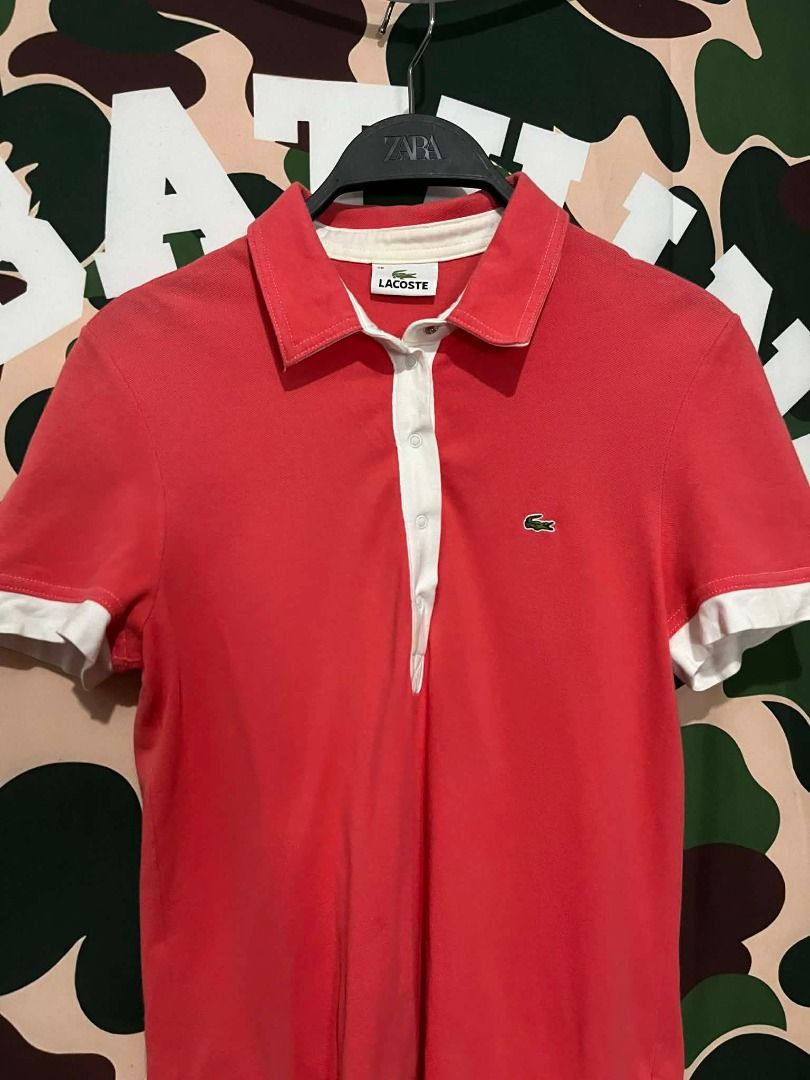 Lacoste Womens Polo Shirt (Category: Shirts) located in Manila. Submitted by jedhmarcus20834 (Listing ID 1414093828, Image 1). Description: Need wash, very very minimal yellow stain (can be washed) Length: 26 Width: 18.