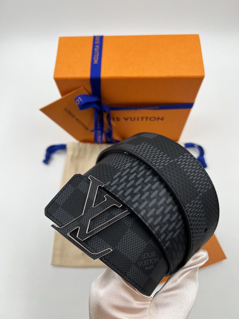 ⚜️Louis Vuitton - Initiales Reversible Belt (Category: Luxury Accessories) located in Makati City. Submitted by 90sangel (Listing ID 1414226163, Image 3). Description: •Item: Louis Vuitton Reversible belt 🖤⚜️ •Size: 85/90/110 - 40mm •Condition: Excellent! no hidden issues *From 2024-25 LV initiales collections. Classic Damier Infini canvas graces one side, while the reverse is solid calf leather // unisex This includes original box, dustbag care