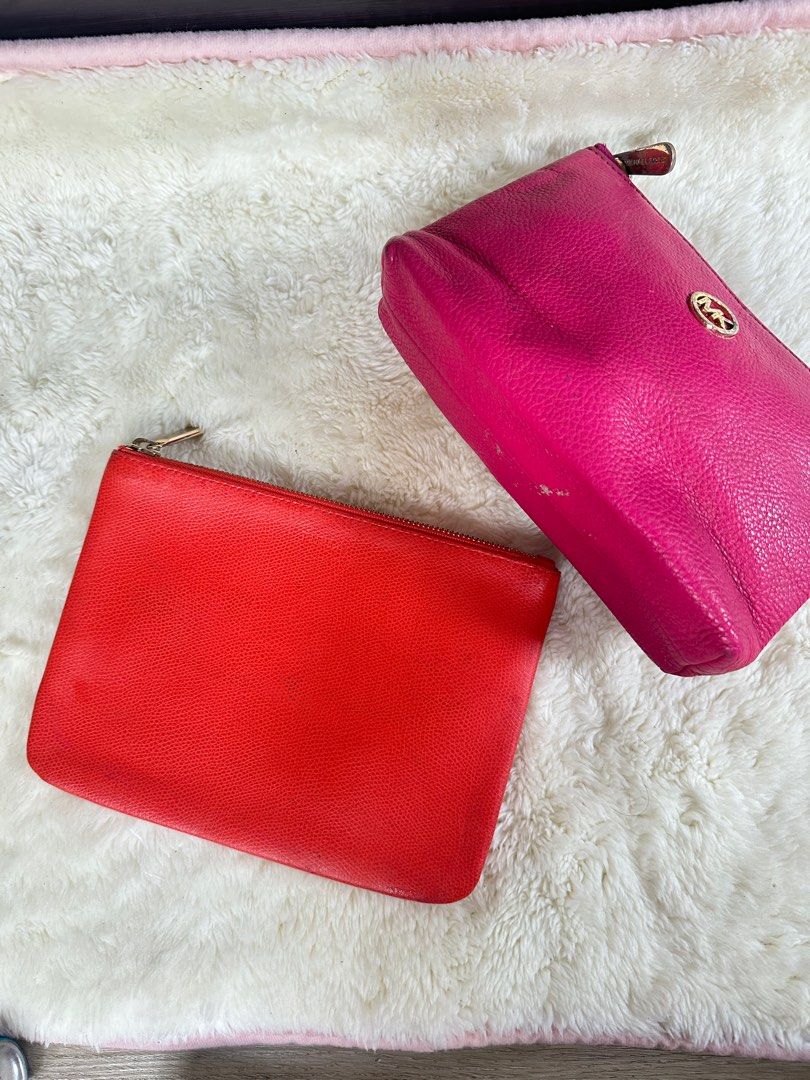 Michael Kors & Furla Clutch Set (Category: Luxury Bags & Wallets) located in Cainta. Submitted by shopbyyna (Listing ID 1414105570, Image 1). Description: - Set includes two leather clutches. - Bright pink Michael Kors clutch: - Gold zipper - MK logo - Interior label - Red Furla clutch: - Gold zipper.