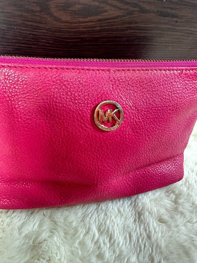 Michael Kors & Furla Clutch Set (Category: Luxury Bags & Wallets) located in Cainta. Submitted by shopbyyna (Listing ID 1414105570, Image 3). Description: - Set includes two leather clutches. - Bright pink Michael Kors clutch: - Gold zipper - MK logo - Interior label - Red Furla clutch: - Gold zipper.