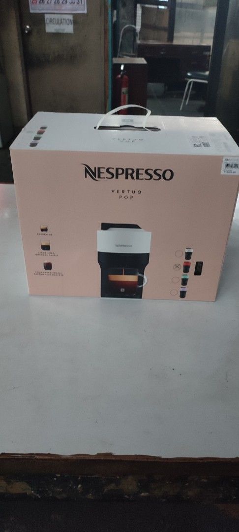 Nespresso Vertuo Pop Coffee Machine (Category: Coffee Machines & Makers) located in Quezon City. Submitted by e.man.new.well (Listing ID 1414063175, Image 1). Description: - Brand new Nespresso Vertuo Pop coffee machine - Color: Red - Comes in original packaging - Original price: ₱15000.00.