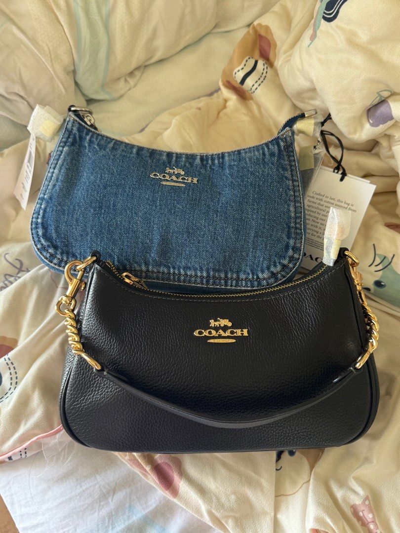 Original Coach Teri in Denim & Pebbled Black (Category: Luxury Bags & Wallets) located in San Fernando. Submitted by luckyfindsco (Listing ID 1414211608, Image 1). Description: 📌Price per bag. Slightly negotiable. 📌100% original. Complete inclusions. 📌Price tag, care card, and polyplastic. 📌Lalamove/Grab ready or pickup personally. Location is Pasig City .