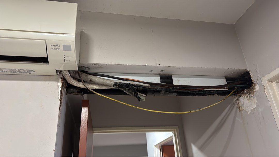 Repair False Ceiling and Partition wall. .tolite ceiling. Box up .air ...