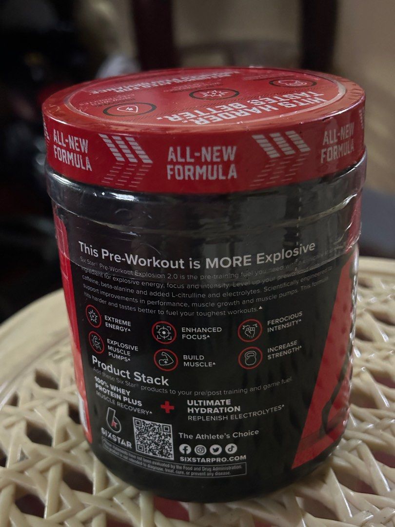 Six Star Pre-Workout Explosion 2.0 Fruit Punch (Category: Sports & Fitness Nutrition) located in Manila. Submitted by sofiatanya (Listing ID 1414149016, Image 2). Description: Galing america hindi na iinumin. Loc: Tondo Six Star Pre-Workout Explosion 2.0 in Fruit Punch flavor. This pre-workout formula contains 320mg of caffeine, 3.2g of Beta-Alanine, and 3g of L-Citrulline. It is designed for extreme energy, focus, and intensity. The product also
