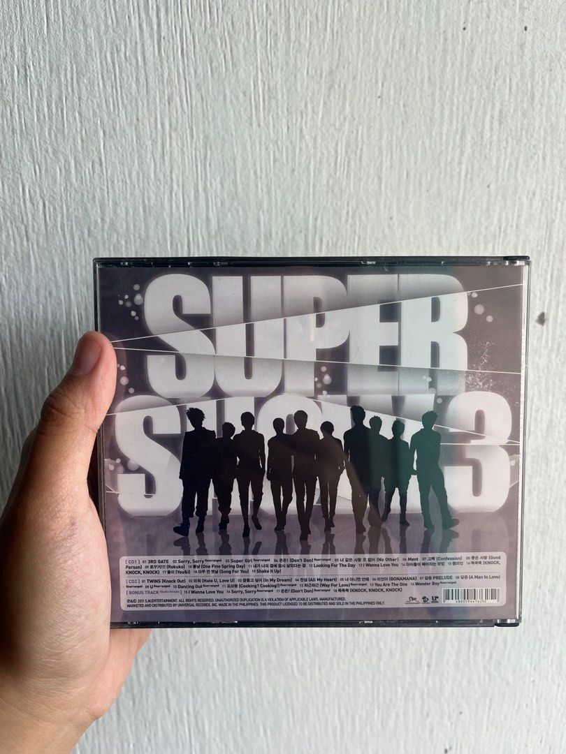 Super Junior Super Show 3 Asia Tour CD (Category: CDs & DVDs) located in Bulacan. Submitted by 8bit_books.records (Listing ID 1414179968, Image 2). Description: - Super Junior Super Show 3 Asia Tour CD - Features group members on the front and back of the case - Includes the CD itself - Comes with a photo booklet.