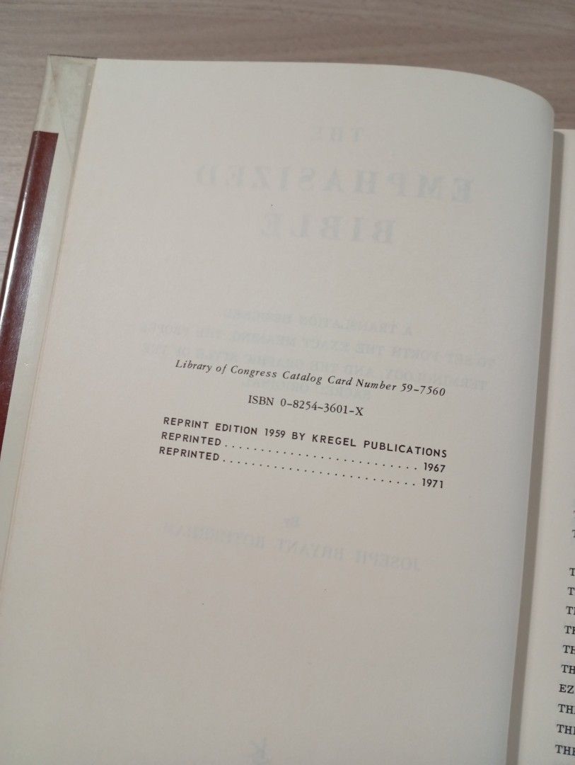 The Emphasized Bible ®️riginal (Category: Religion Books) located in Pasay City. Submitted by rarebiblesandmore (Listing ID 1414191615, Image 3). Description: The Emphasized Bible By Joseph Bryant Rotherham Kregel Publications Reprinted 1971 (Shipping fee at buyer's expense).