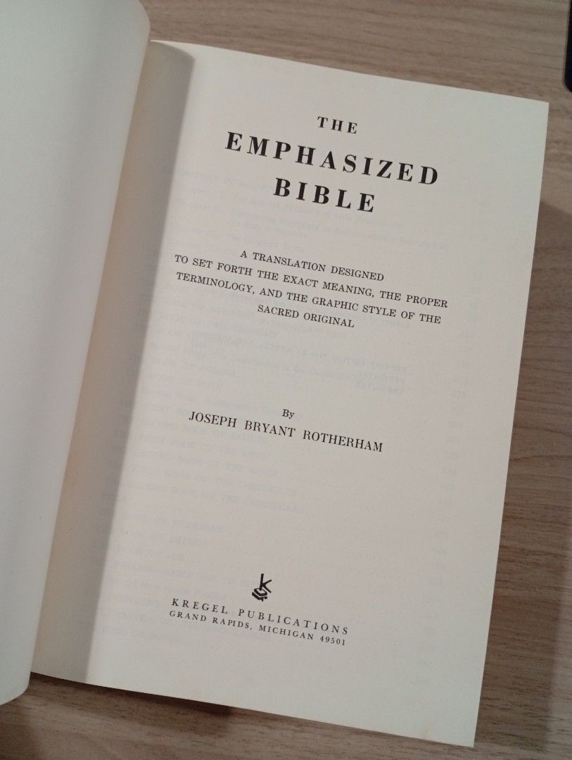 The Emphasized Bible ®️riginal (Category: Religion Books) located in Pasay City. Submitted by rarebiblesandmore (Listing ID 1414191615, Image 2). Description: The Emphasized Bible By Joseph Bryant Rotherham Kregel Publications Reprinted 1971 (Shipping fee at buyer's expense).