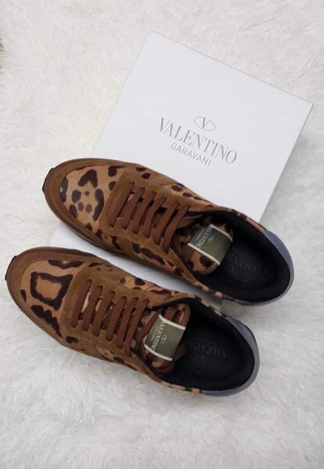 Valentino Garavani Sneakers (Category: Sneakers & Footwear) located in General Trias. Submitted by lexluxebizz (Listing ID 1414085201, Image 1). Description: VALENTINO Tricolor Leopard Print Calf Hair and Leather Rockrunner Studded Shoes MADE IN ITALY / Purchased at VALENTINO Store in Dubai Mall 100% Authentic 100% Leather PREOWNED Condition: in EXCELLENT CONDITION Material: Leather Upper / Rubber Sole Color: Tricolor (Brown/Green/Light Blue) Siz
