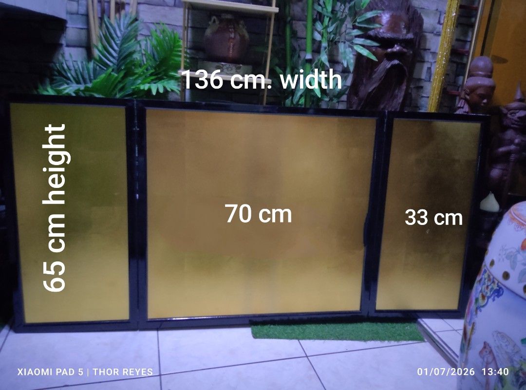 Vintage Japanese Folding Screen (Byōbu) (Category: Wall Decor) located in Valenzuela. Submitted by mighthor0526 (Listing ID 1414107396, Image 2). Description: With solid wood frames Measurements on photos provided Please manage your expectations, this is a vintage preloved item from Japan With signs of usage, but no issue For Lalamove delivery only Payment thru Gcash or Abono by Lalamove rider Delivery fee is shouldered by the buyer Pm me if inte