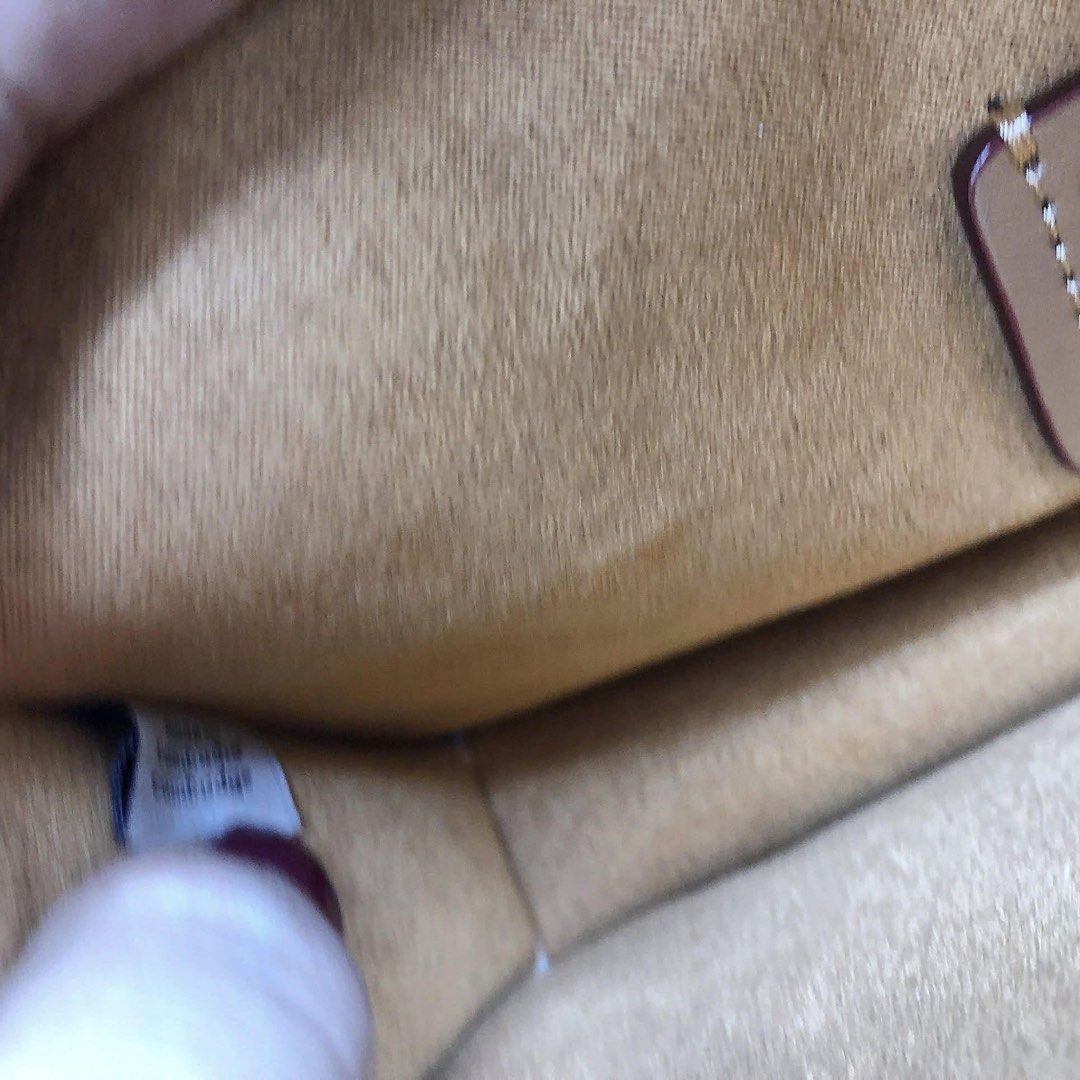 Coach Mini Shoulder Bag (Category: Luxury Bags & Wallets) located in Manila. Submitted by clairetot (Listing ID 1414332720, Image 3). Description: - Coach mini shoulder bag - Signature logo pattern - Chain strap - Flap closure with gold-tone buckle - Interior brand tag - Available colors: Brown, Pink, Navy - Includes Coach paper bag.