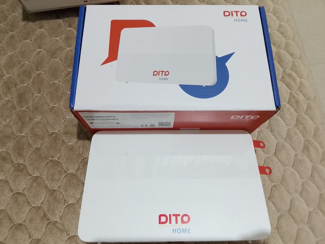 DITO Home Router (Category: Networking) located in Manila. Submitted by rommel.rommel21 (Listing ID 1414377769, Image 1). Description: - DITO Home router - Includes original box - Features the DITO Home logo - Color: White - Ideal for home internet use -RFS: Upgraded to PLDT Fiber -Demo video available upon request.