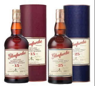 Glenfarclas 15 & 25 Year Old Set, Sherry Cask whisky bottle