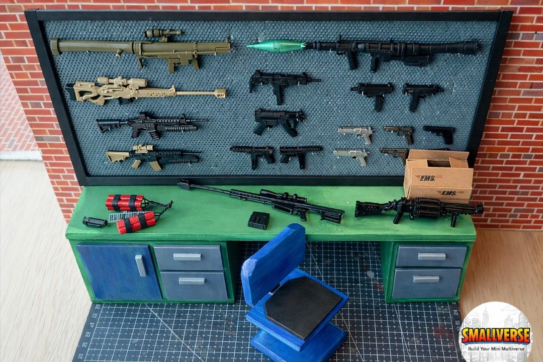 Handcrafted custom 1:12 Scale Weapons Rack Diorama prop perfect for ...