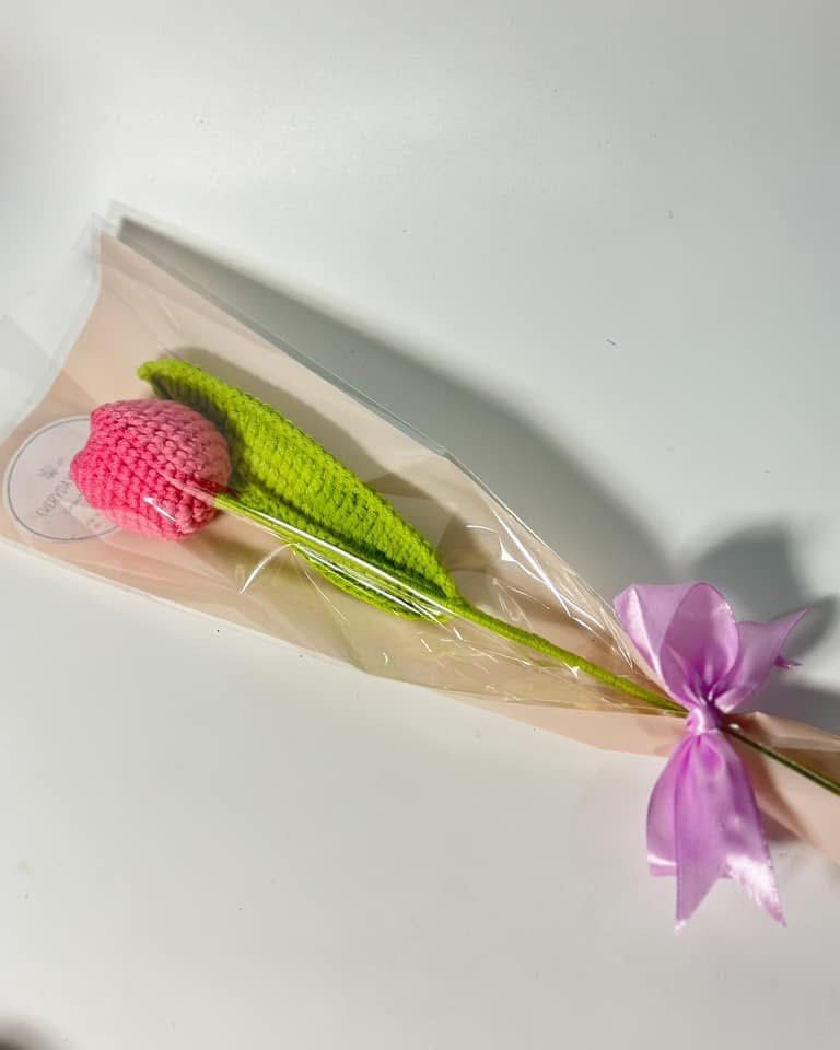 Handmade Crochet Flowers Single Bouquet (Category: Handmade Craft) located in Caloocan City. Submitted by jadeclutter (Listing ID 1414387836, Image 3). Description: - Handmade crochet flowers - Perfect for gifts or home decor - Available designs: lavender, rose, tulip - Vibrant colors and detailed stitching -100 php per piece , 90 pesos for 10 pcs and up.