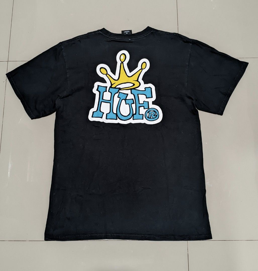 HUF Crown Logo T-shirt (Category: Tshirts & Polo Shirts ) located in Caloocan City. Submitted by wupeeram (Listing ID 1414397327, Image 1). Description: - HUF Crown Logo T-shirt - Size: Medium - Features: Crew neck, short sleeves - Material: Cotton - Measurements: L28, W20.