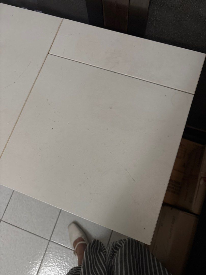 IKEA BRIMNES White Vanity Table with Mirror (Category: Tables & Sets) located in San Juan City. Submitted by lazylivvy (Listing ID 1414337156, Image 3). Description: - White vanity table - Flip-up mirror - Some scratches from use (see last two pics) RFS: Moving out.