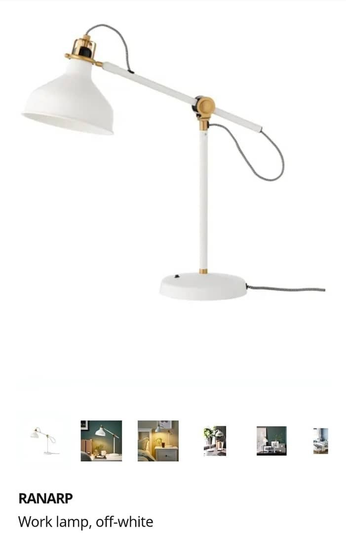 IKEA RANARP Work Lamp Off White USED Furniture Home Living ikea-ranarp-work-lamp-off-white-used-furniture-home-living