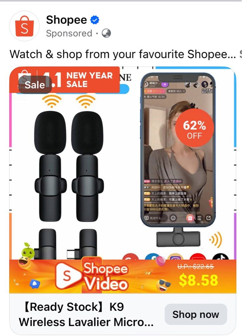K9 Wireless Lavalier Microphone - Ready Stock
