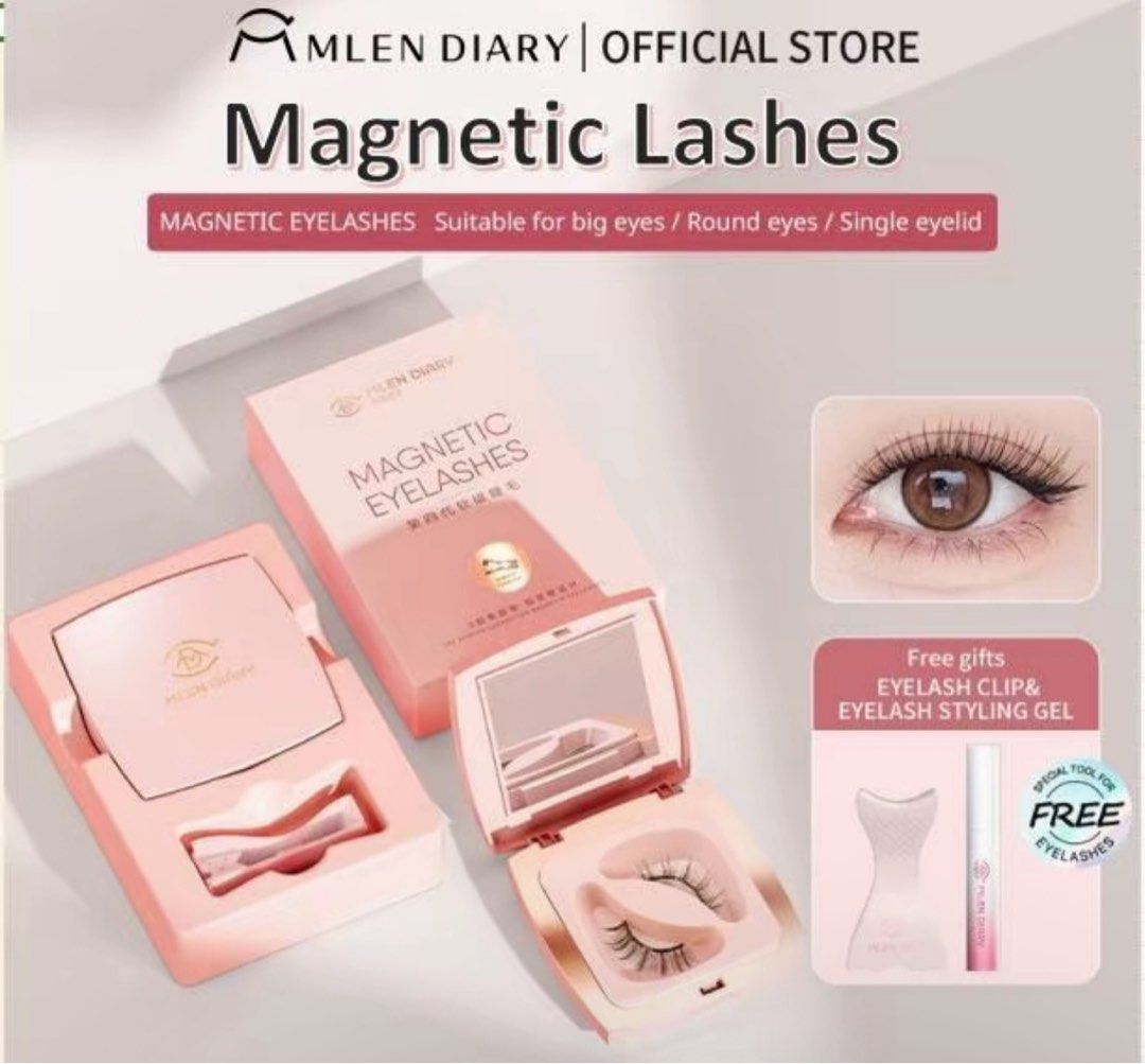 [NEVER USED BUT OPENED] Mlen Diary Magnetic Eyelash (Category: Makeup) located in Pasay City. Submitted by declutter.wid.b (Listing ID 1414273925, Image 1). Description: bought for 1500 but i rlly bought the wrong design i didnt realize till i opened it dm for more details ab inclusions price is not negotiable .