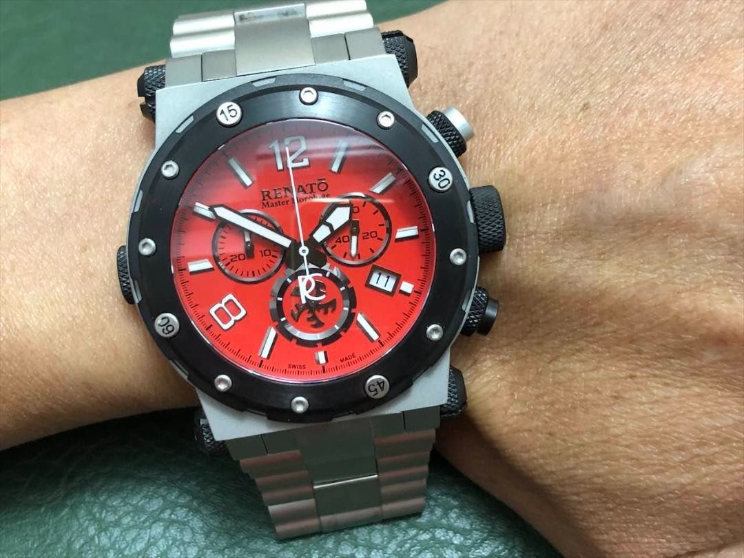 NOS 未使用 限量99隻 22/99 鐵甲威龍 SWISS MADE RENATO 300M 潛水 超級巨型 坦克軌道鏈 ...