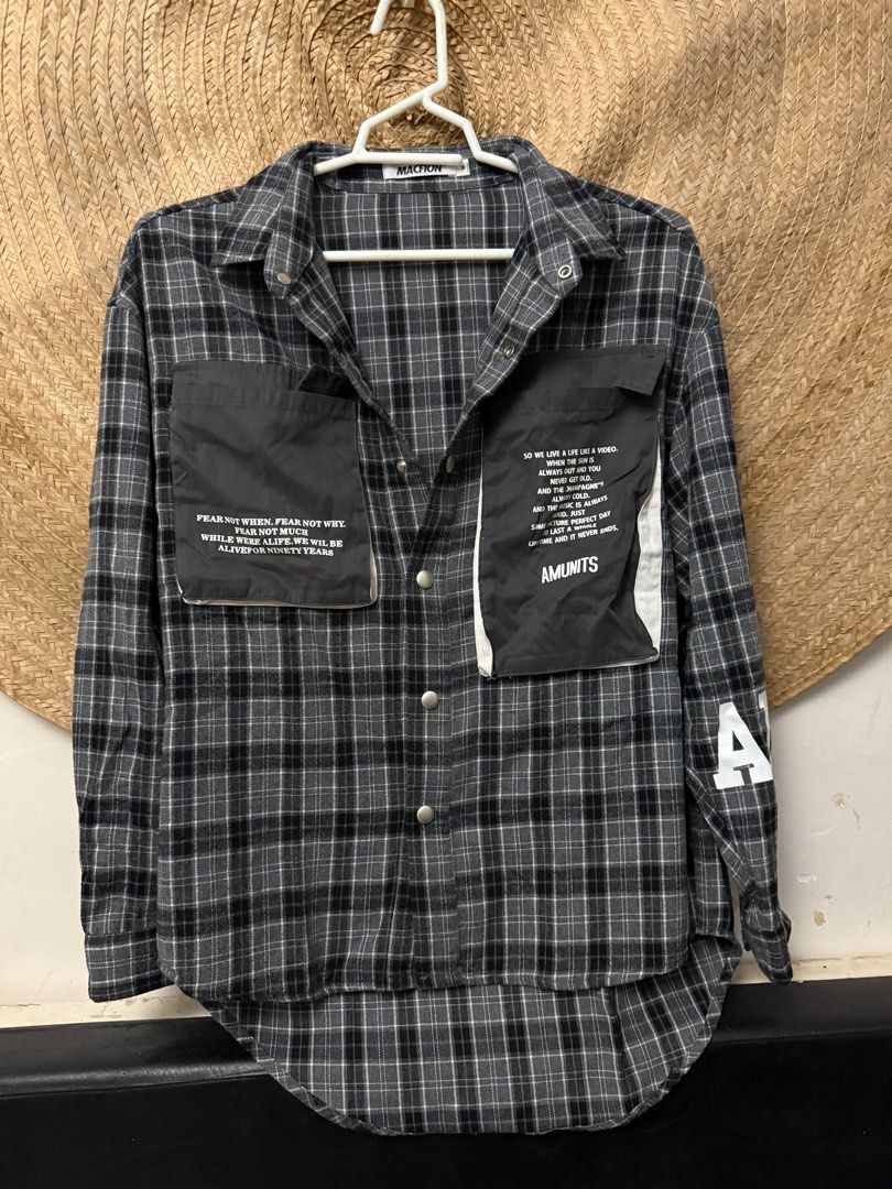 Plaid Polo with Pocket Details (Category: Coats, Jackets and Outerwear) located in Taguig. Submitted by clutch.queen (Listing ID 1414418415, Image 1). Description: - metal buttons - print on sleeves - curved hemline - no flaws.