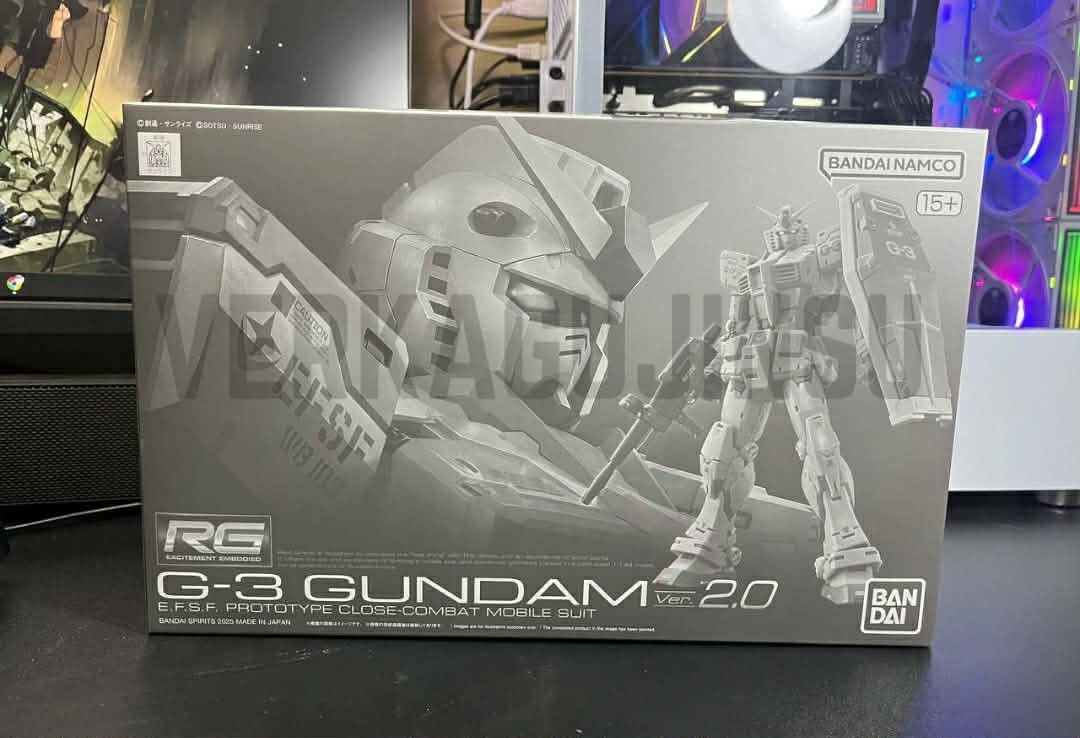 RG G-3 Gundam 2.0 Model Kit (Category: Gundam & Model Kits) located in Quezon City. Submitted by jinsugu (Listing ID 1414359615, Image 1). Description: - Real Grade (RG) G-3 Gundam 2.0 model kit. - From p-Bandai. - Features a close-combat mobile suit design. - Recommended for ages 15 and up. Set content: Beam rifle x 1 / Beam saber x 2 / Shield x 1 / Hyper bazooka x 1 / Core fighter landing gear parts set 1/144 scale assembly plastic model No adh