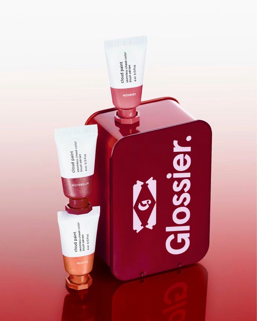 SALE Glossier Mini Cloud Paint Trio (Category: Makeup) located in Quezon City. Submitted by xo.cart (Listing ID 1412136455, Image 2). Description: 🍁 PASABUY / PRE-ORDER 🍁 Limited Edition only! This set comes with three blushes to mix and match! • Crimson • Afterglow • Glisten per PIECE: ₱630 (negotiable if more than one) as a SET: ₱1,600 ETA: May 15, 2026.