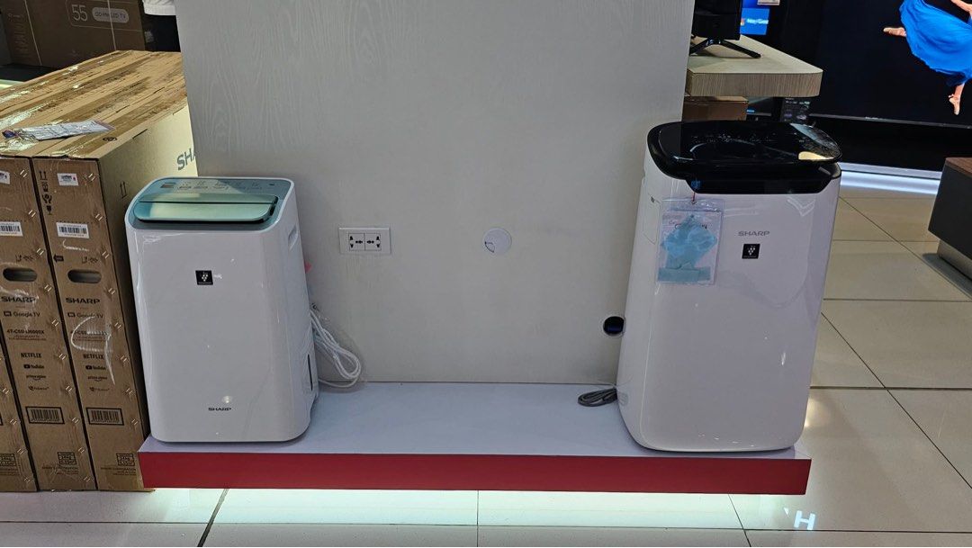 SHARP AIR PURIFIER (Category: Air Purifiers & Dehumidifiers) located in Quezon City. Submitted by maryann5721 (Listing ID 1414411406, Image 1). Description: SHARP Air Purifier FP-J30E A: 6,100 FP-J80EP H: 20,300 FP-JM30P-B: 8,900 FP-JM40P-B: 13,600 FP-GM50E-B: 9,200 KC-G40E-W: 17,400 KC-G40E-H: 17,400 KC-G50E-W: 20,200 KC-G60E-W: 24,000 KI-L60P- W: 28,300 KI-L80P- T: 34,500 DW-E16FP-W: 19,250 DW-J27FP- S: 26,400 Brand new and sealed with warranty