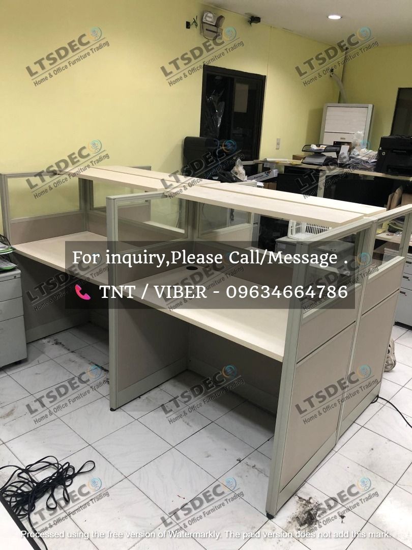 workstation table desk office partition furniture bpo system with glass ...