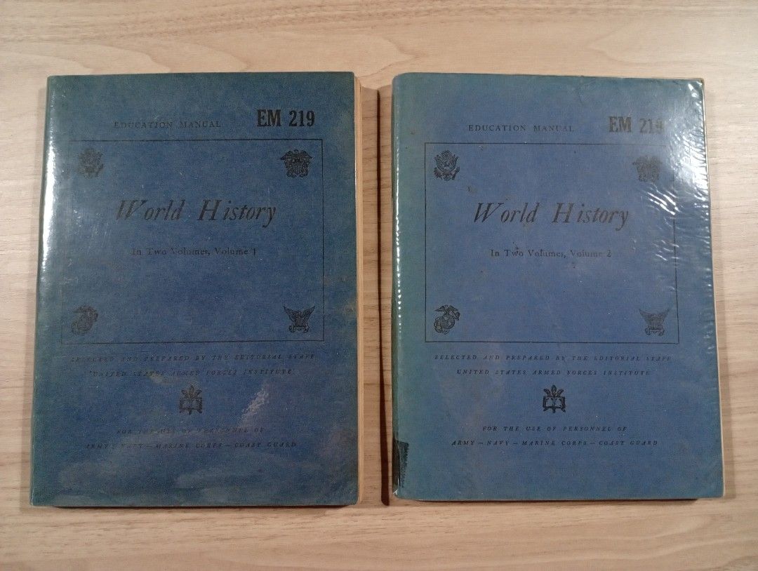 World History - In Two Volumes (Category: Textbooks) located in Pasay City. Submitted by rarebiblesandmore (Listing ID 1414260114, Image 3). Description: World History In Two Volumes, Volume 1, Volume 2 Selected and Prepared by the Editorial Staff United States Armed Forces Institute ©1942.
