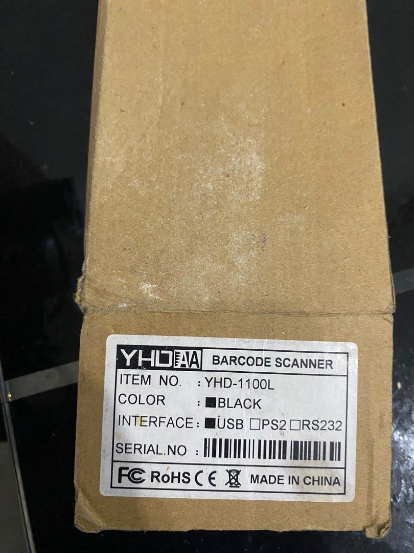 YHD-1100L Barcode Scanner (Category: Printers, Scanners & Copiers) located in Manila. Submitted by k.albums04 (Listing ID 1414416157, Image 3). Description: - YHD-1100L barcode scanner - Color: Black - Interface: USB - Designed for ease of use and efficiency - Suitable for various scanning needs - Includes original box.