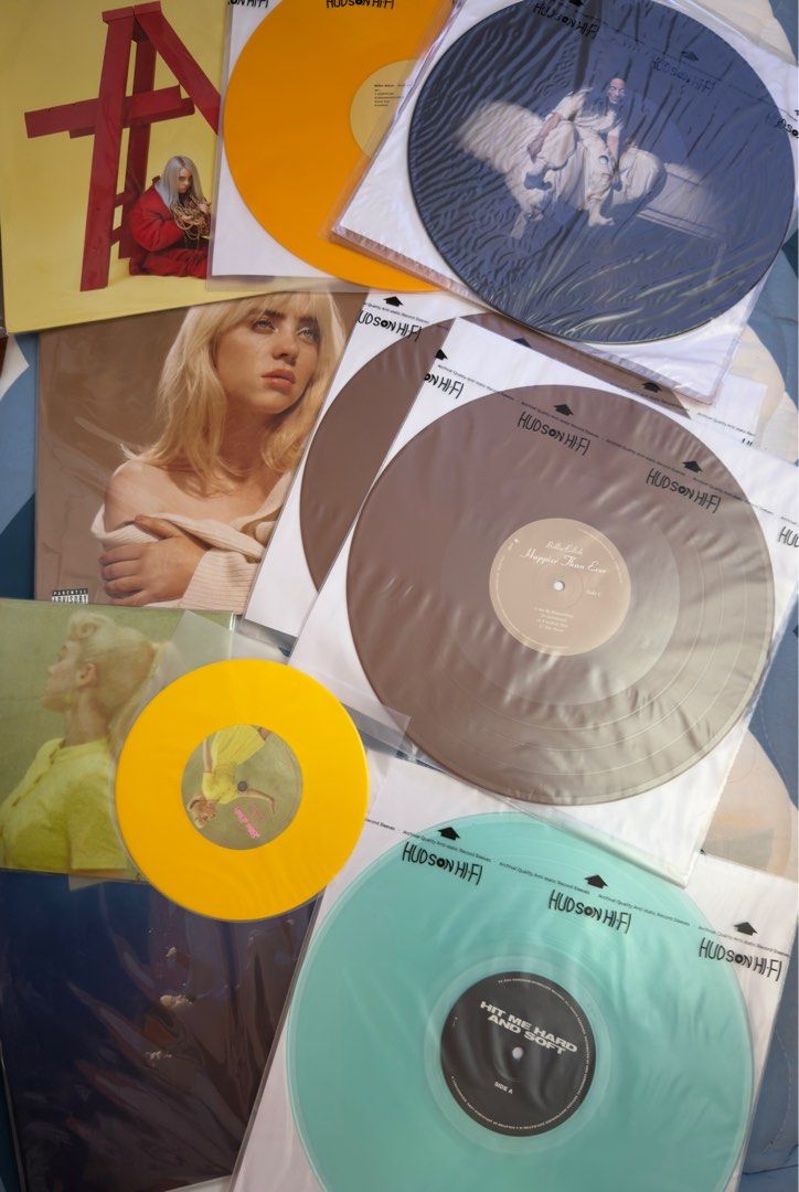 Billie Eilish vinyl collection (Category: Vinyls) located in Manila. Submitted by starless_sea (Listing ID 1414553782, Image 1). Description: RFS: Downzising Payment thru Metrobank/Gcash/Seabank/ delivery thru J&T or SDD (to be shouldered by buyer) WWAFAWDWG - sold.