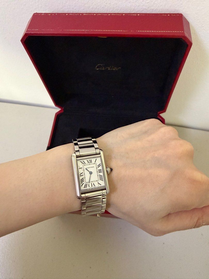 Cartier Tank Steel Small (Category: Luxury Watches) located in Quezon City. Submitted by nmimicu (Listing ID 1414550631, Image 2). Description: Cartier Tank Steel Small 2021 Wsta0052 Small Warranty until 2029 San Juan City/New Manila QC On hand Other watches available 220,000.