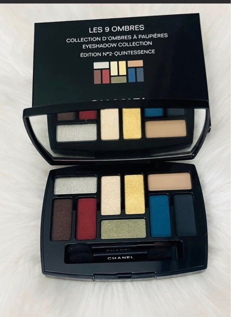 Chanel eyeshadow palette (Category: Makeup) located in San Juan City. Submitted by cashfrancefashioncosmetics_ph (Listing ID 1414561714, Image 1). Description: CHANEL EYESHADOW PALETTE 6.3g LES 9 OMBRES EDITION NO2 QUINTESSENCE.