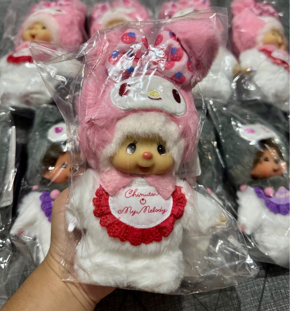 Chimutan x My Melody Monchhichi (Category: Plushies & Soft Toys) located in Taguig. Submitted by its_bella (Listing ID 1414600609, Image 1). Description: ✨For Sale✨ Chimutan x My Melody Monchhichi - ₱ 1,950 Chimutan x Kuromi Monchhichi - ₱ 1,950 ₱ 3,800 (set price) 📍Taguig MOD: Lalamove / Grab / J&T MOP: GCash / MariBank / BPI / GoTyme .