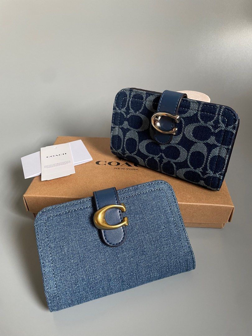 COACH TABBY WALLET (Category: Luxury Bags & Wallets) located in Binan City. Submitted by _jaydash (Listing ID 1414605665, Image 2). Description: FOR SALE COACH Tabby Denim Wallet Php. 4500 each slightly negotiable 2 units only — paunahan na lang available in: —(1) classic denim —(1) silver/deep blue mono —with paper bag, box, gift receipts and care instructions *Denim and refined calf leather *Ten credit card slots *Full-length bill compartment *