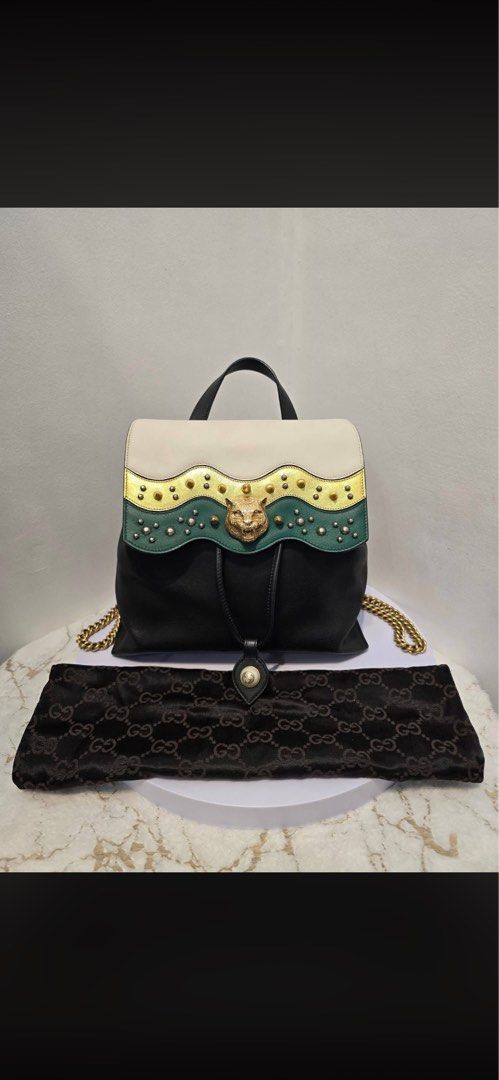 gucci tiger backpack (Category: Luxury Bags & Wallets) located in Davao. Submitted by jackie2276 (Listing ID 1414509713, Image 1). Description: in good condition colorate 10/10.
