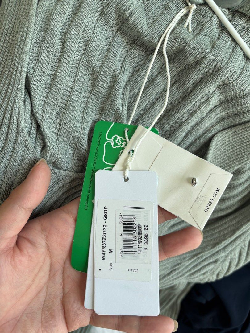 Guess Green Reese Double Layer Knit Top (Category: Shirts) located in Pasig City. Submitted by cindyyrella (Listing ID 1414456788, Image 3). Description: - Original price is almost 4k selling it for just 1k pesos - brand new - RFS: not my style - if it’s posted it is still available.