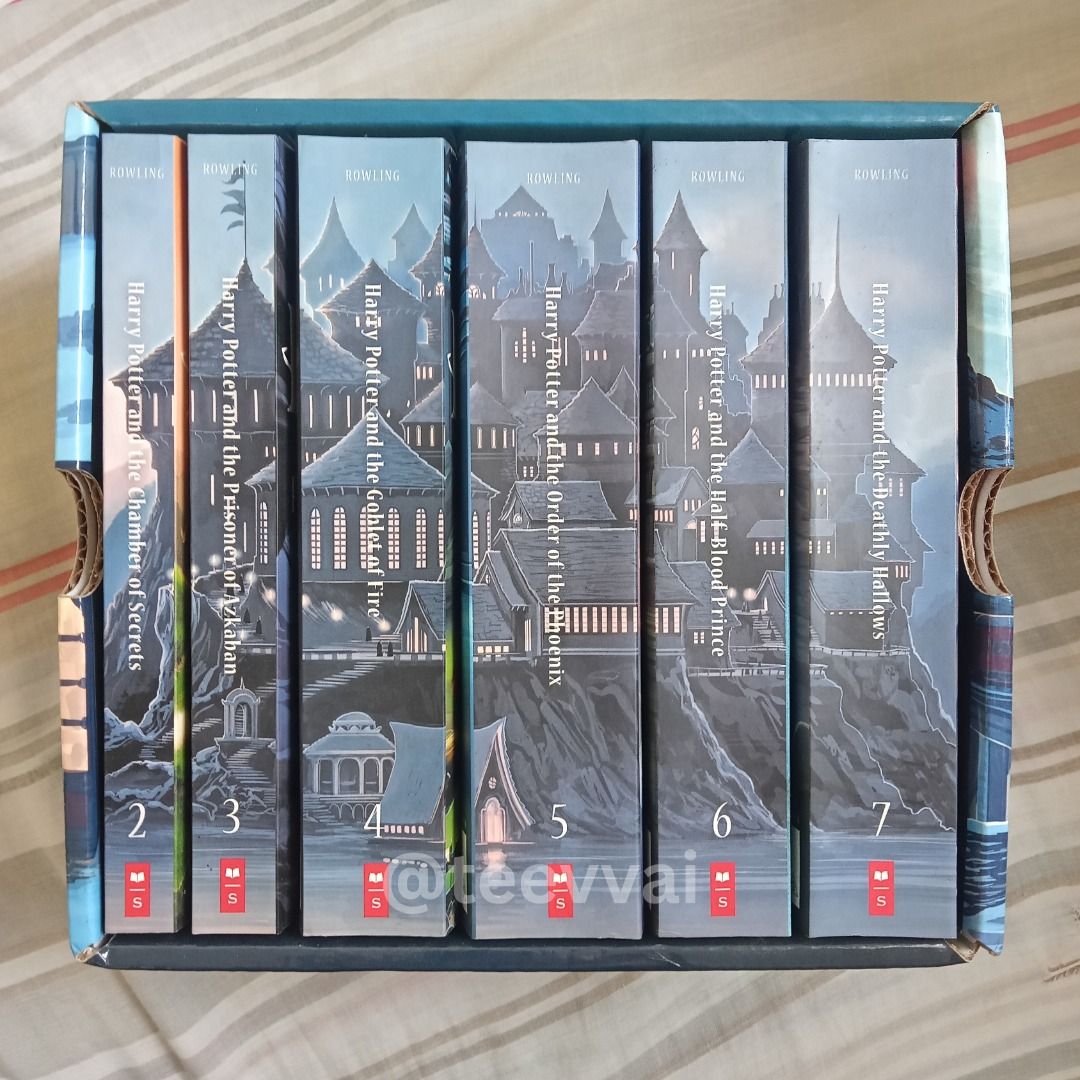 Harry Potter Book Set (Category: Storybooks) located in Calamba. Submitted by teevvai (Listing ID 1414543654, Image 2). Description: Harry Potter Book Set by J.K. Rowling Publisher: Scholastic RFS: need funds Paperback/Softbound (can be bought individually) ❌ = not available Volume 1 - Sorcerer's Stone ❌ Volume 2 - Chamber of Secrets Volume 3 - Prisoner of Azkaban Volume 4 - Goblet of Fire Volume 5 - Order of the Phoenix Volume 6 - Half-Blood Pri